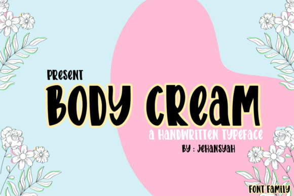 Body Cream Display Font for Cute Marketing Graphics
