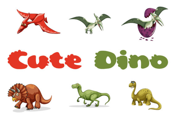 Cute Dino Display Font for Digital Design Projects
